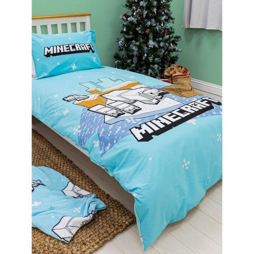 Front - Minecraft Panel Polar Bear Duvet Set