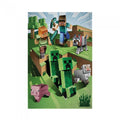 Front - Minecraft Battle Fleece Creeper Blanket