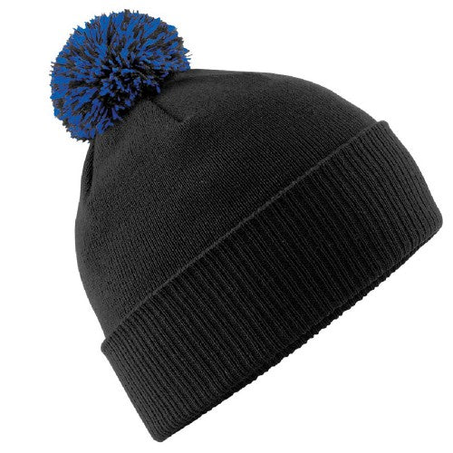Surf Blue-Off White - Front - Beechfield Adults Unisex Snowstar Beanie