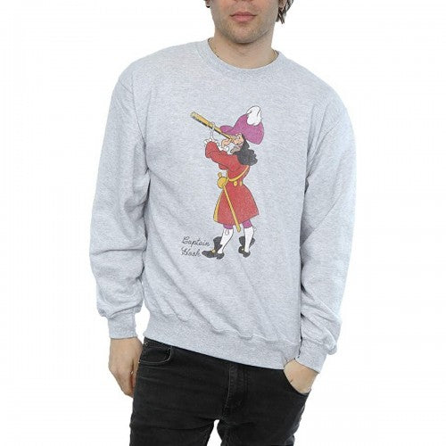 Front - Peter Pan Mens Classic Captain Hook Heather Sweatshirt