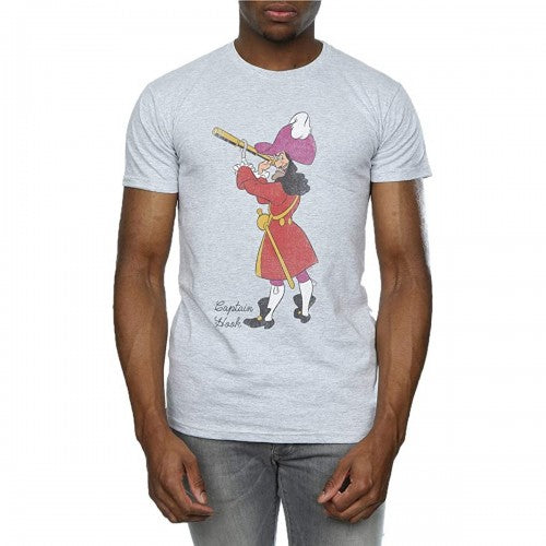 Front - Peter Pan Mens Classic Captain Hook Heather T-Shirt