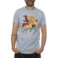 Front - DC Bombshells Mens Supergirl Button Heather T-Shirt