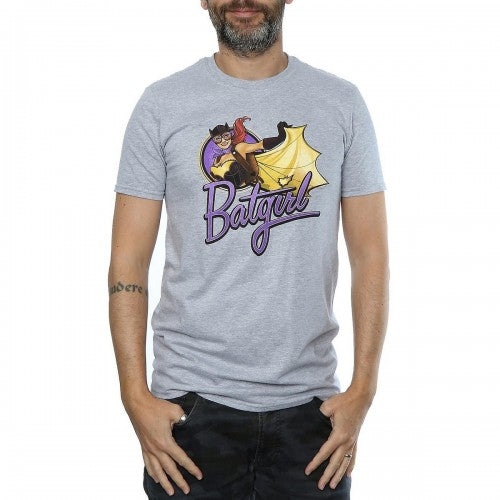 Front - DC Bombshells Mens Batgirl Button Heather T-Shirt