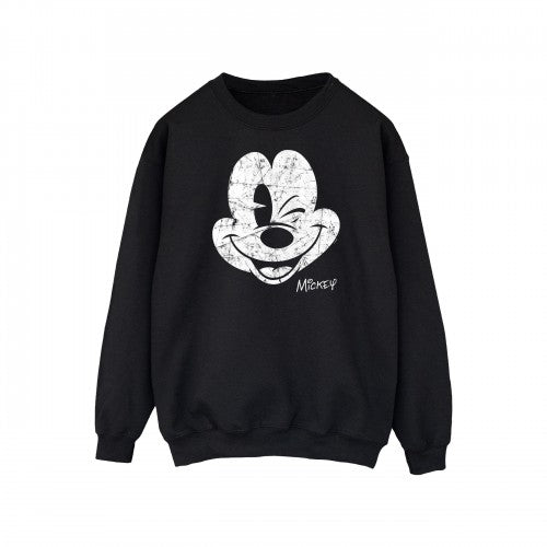 Front - Disney Mens Mickey Mouse Face Sweatshirt