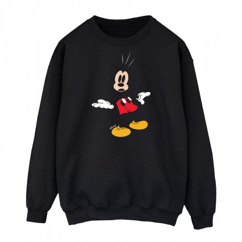 Front - Disney Mens Mickey Mouse Surprised Cotton Sweatshirt