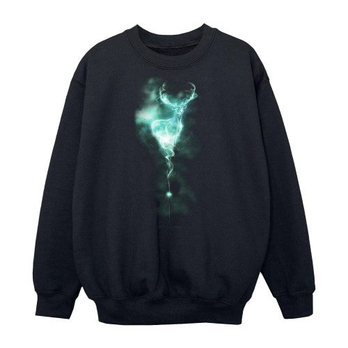 Front - Harry Potter Boys Patronus Mist Stag Sweatshirt