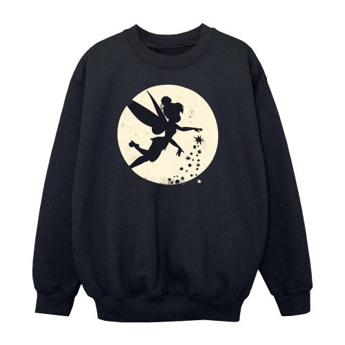 Front - Tinkerbell Girls Moon Cropped Sweatshirt