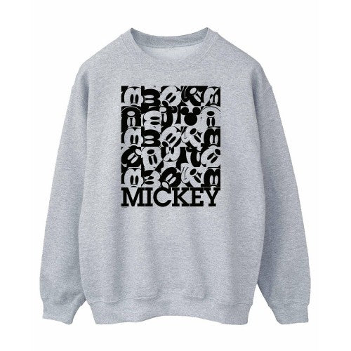 Front - Disney Mens Mickey Mouse Grid Sweatshirt