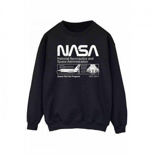 Front - NASA Womens/Ladies Space Shuttle Sweatshirt