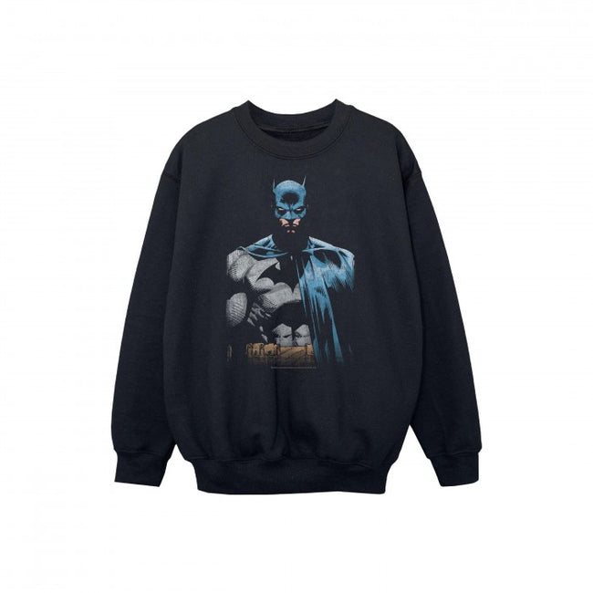 Front - Batman Boys Close Up Cotton Sweatshirt
