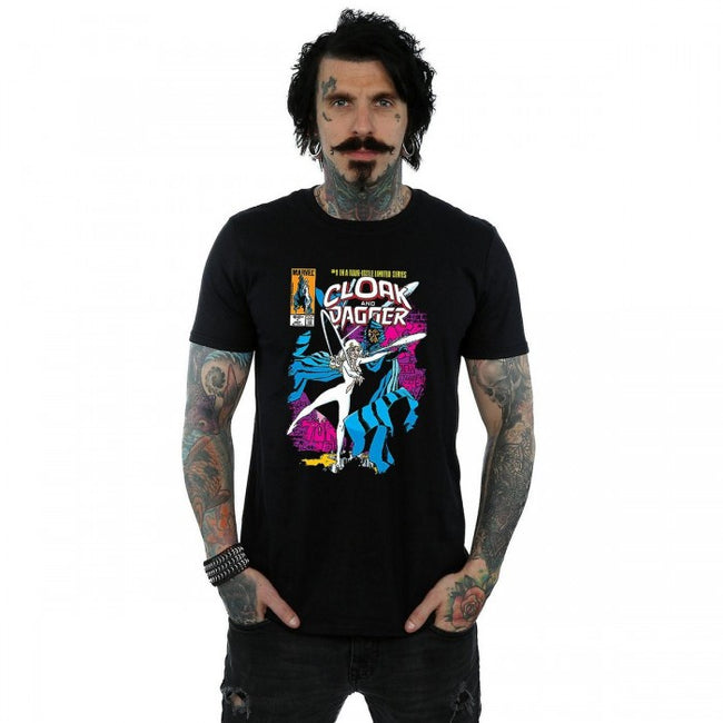 Front - Cloak & Dagger Mens Comic Cover Cotton T-Shirt