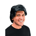 Front - Bristol Novelty Mens Side Parting Black Wig