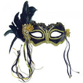 Front - Bristol Novelty Metallic Side Feather Eye Mask