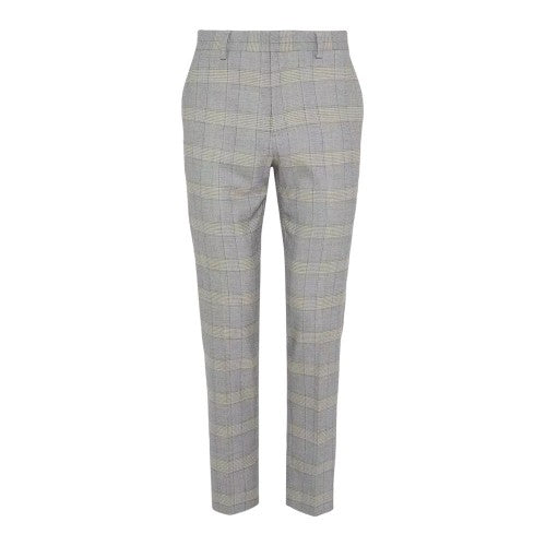 Front - Burton Mens Checked Slim Suit Trousers