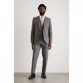 Front - Burton Mens Grid Checked Textured Slim Suit Jacket