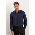 Front - Burton Mens Textured Performance Slim Formal Shirt