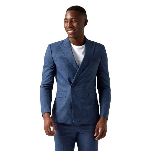 Front - Burton Mens Textured Slim Suit Jacket