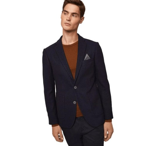 Front - Burton Mens Patch Pocket Slim Blazer