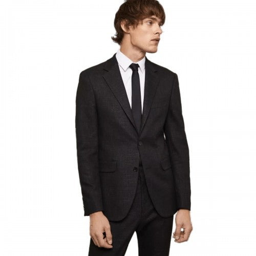 Front - Burton Mens Textured Slim Suit Jacket