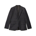 Front - Burton Mens Windowpane Check Single-Breasted Slim Blazer
