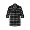 Front - Burton Mens Checked Wool Relaxed Fit Overcoat