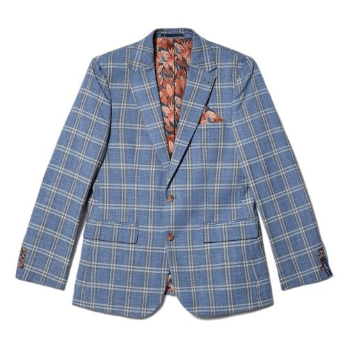 Front - Burton Mens Checked Slim Suit Jacket