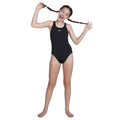 Front - Speedo Girls Medalist One Piece Bathing Suit