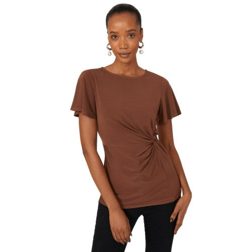 Front - Principles Womens/Ladies Knotted Flutter Top