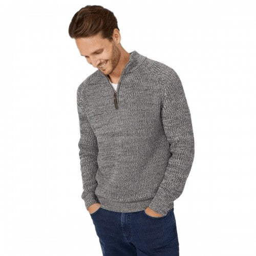 Front - Mantaray Mens Twist Half Zip Sweater
