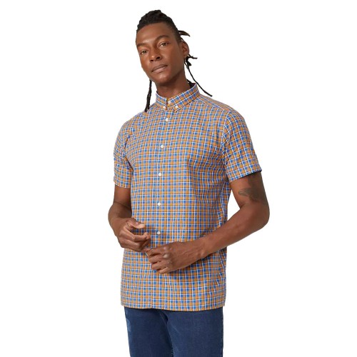 Front - Mantaray Mens Mini Check Shirt
