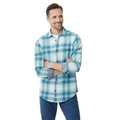 Front - Mantaray Mens Checked Long-Sleeved Shirt