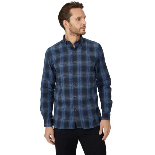 Front - Mantaray Mens Shadow Checked Shirt