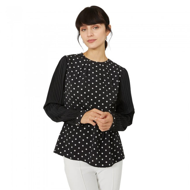 Front - Principles Womens/Ladies Printed Chiffon Pleated Sleeve Blouse