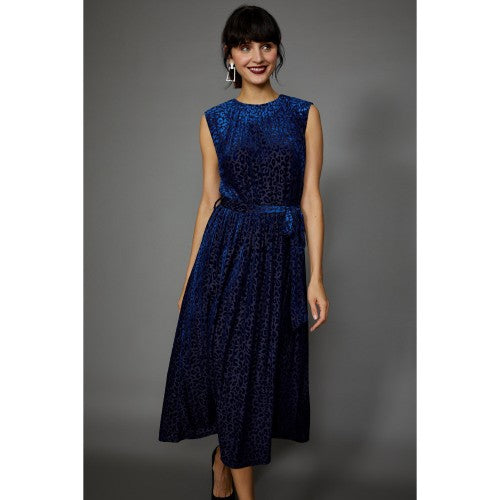 Front - Principles Womens/Ladies Leopard Devoré Sleeveless Midi Dress