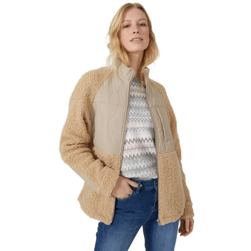 Front - Mantaray Womens/Ladies Quilted Borg Jacket