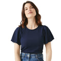Front - Maine Womens/Ladies Crinkled Flutter Top