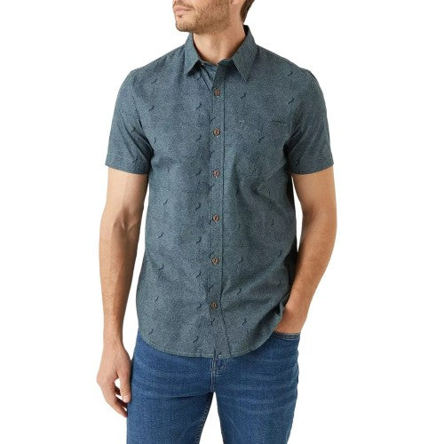 Front - Mantaray Mens Abstract Shirt