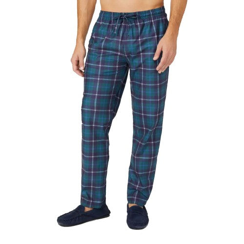 Front - Debenhams Mens Microfleece Double Checked Straight Leg Lounge Pants