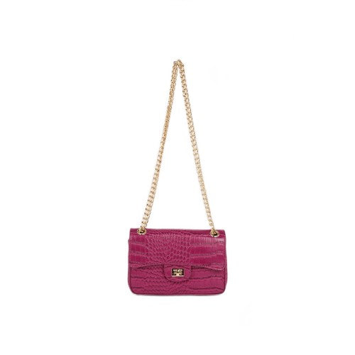 Front - Dorothy Perkins Womens/Ladies Sofia Croc Chain Strap Shoulder Bag