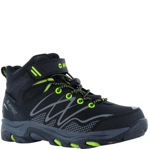 Front - Hi-Tec Boys Blackout Mid Cut Walking Boots