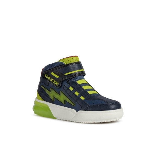 Front - Geox Boys Grayjay Leather Lined Sneakers