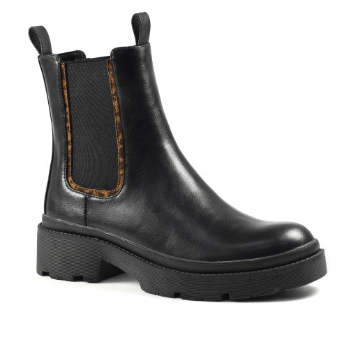 Front - Lunar Womens/Ladies Boho Ocelot Print Ankle Boots