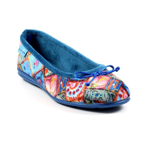 Front - Lunar Womens/Ladies Sangria Patchwork Slippers