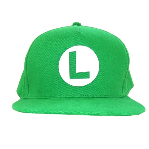Front - Super Mario Button Luigi Snapback Cap