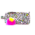 Front - Hype Rainbow Leopard Print Pencil Case
