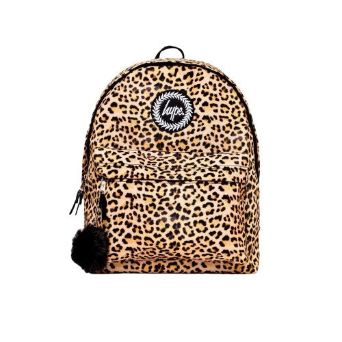 Front - Hype Leopard Print Backpack