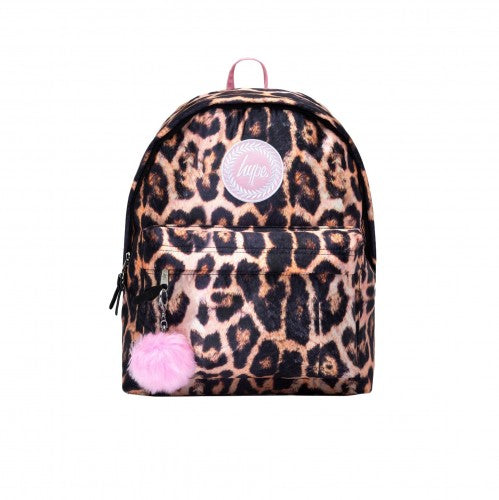 Front - Hype Leopard Print Backpack