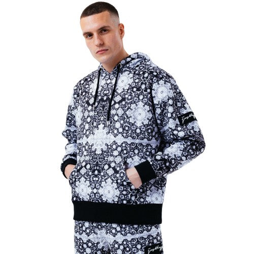 Front - Hype Mens Mono Tile Oversized Pullover Hoodie