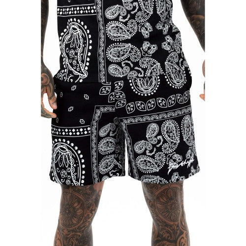 Front - Hype Mens Paisley Palm Scribble Shorts