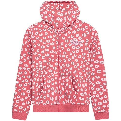 Front - Hype Girls Leopard Print Hoodie